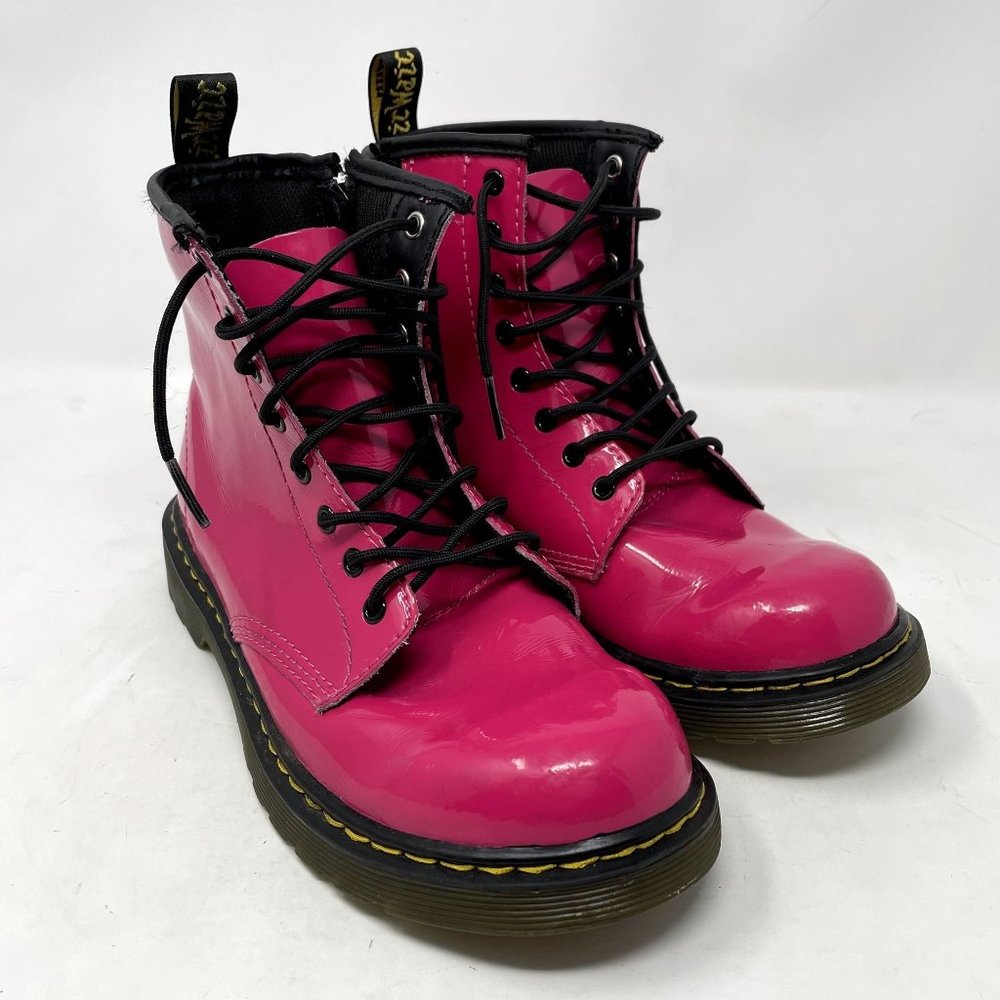 Hot Pink Patent Leather Dr Marten Boots, Size 5/36